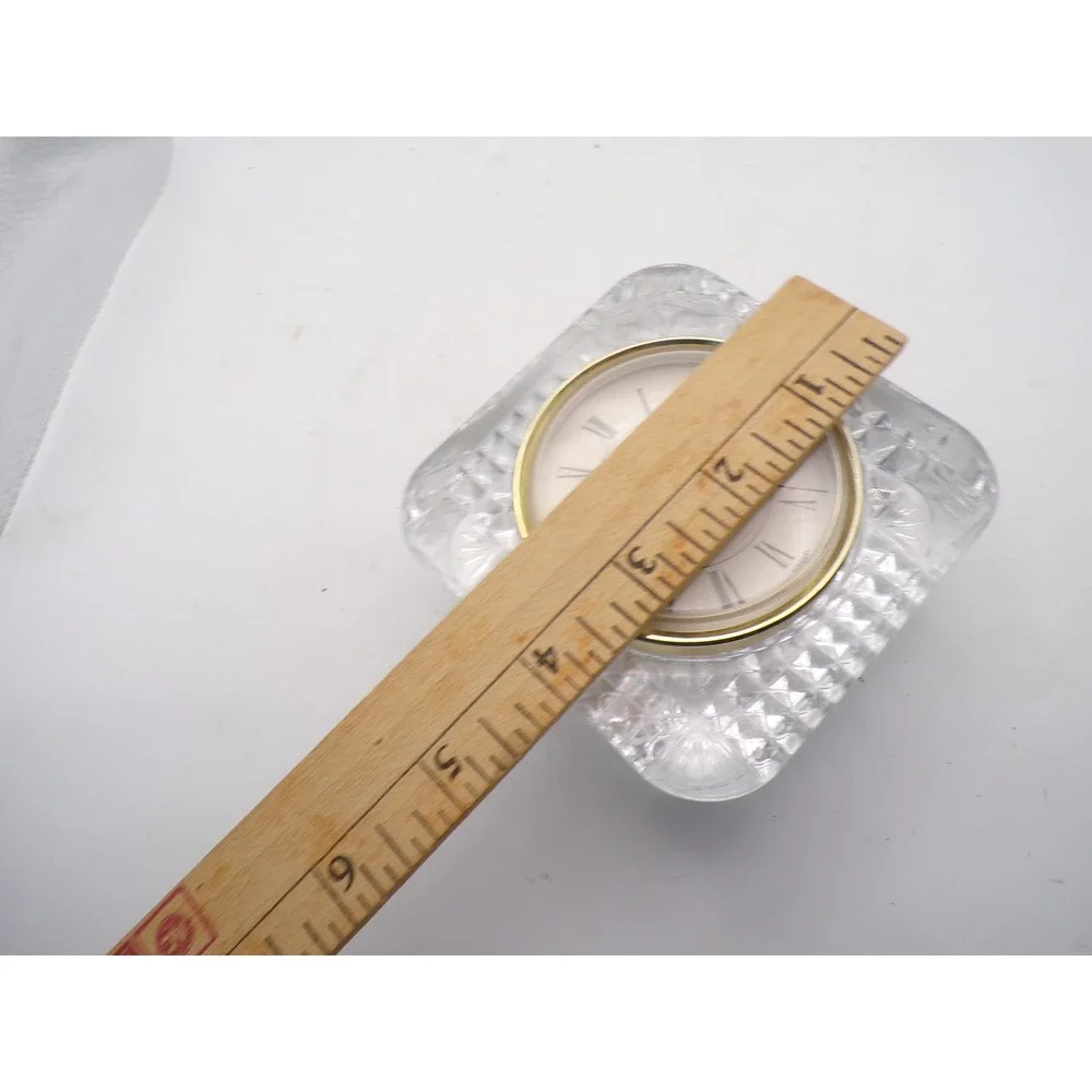Vintage Staiger German Lead‎ Crystal Desk Clock Roman Numeral Quartz